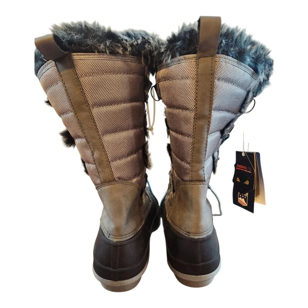 Khombu‎ NWT women winter boots sz 9 waterproof cold rated thermolite faux fur